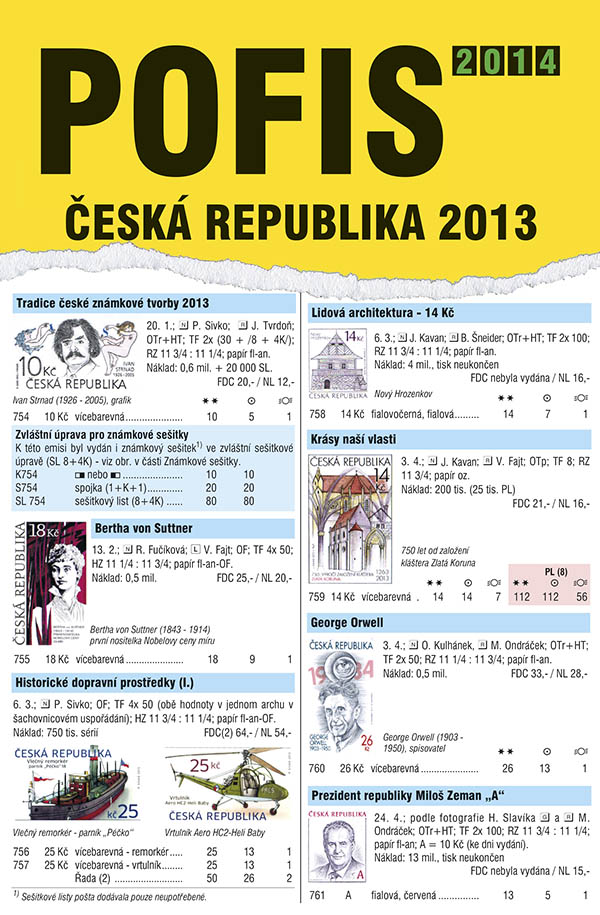 Dodatek katalogu POFIS - ČR 2013