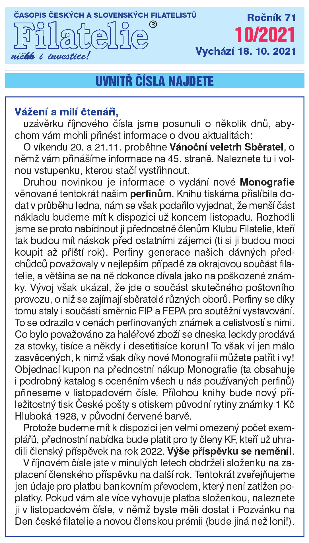 Obsah časopisu