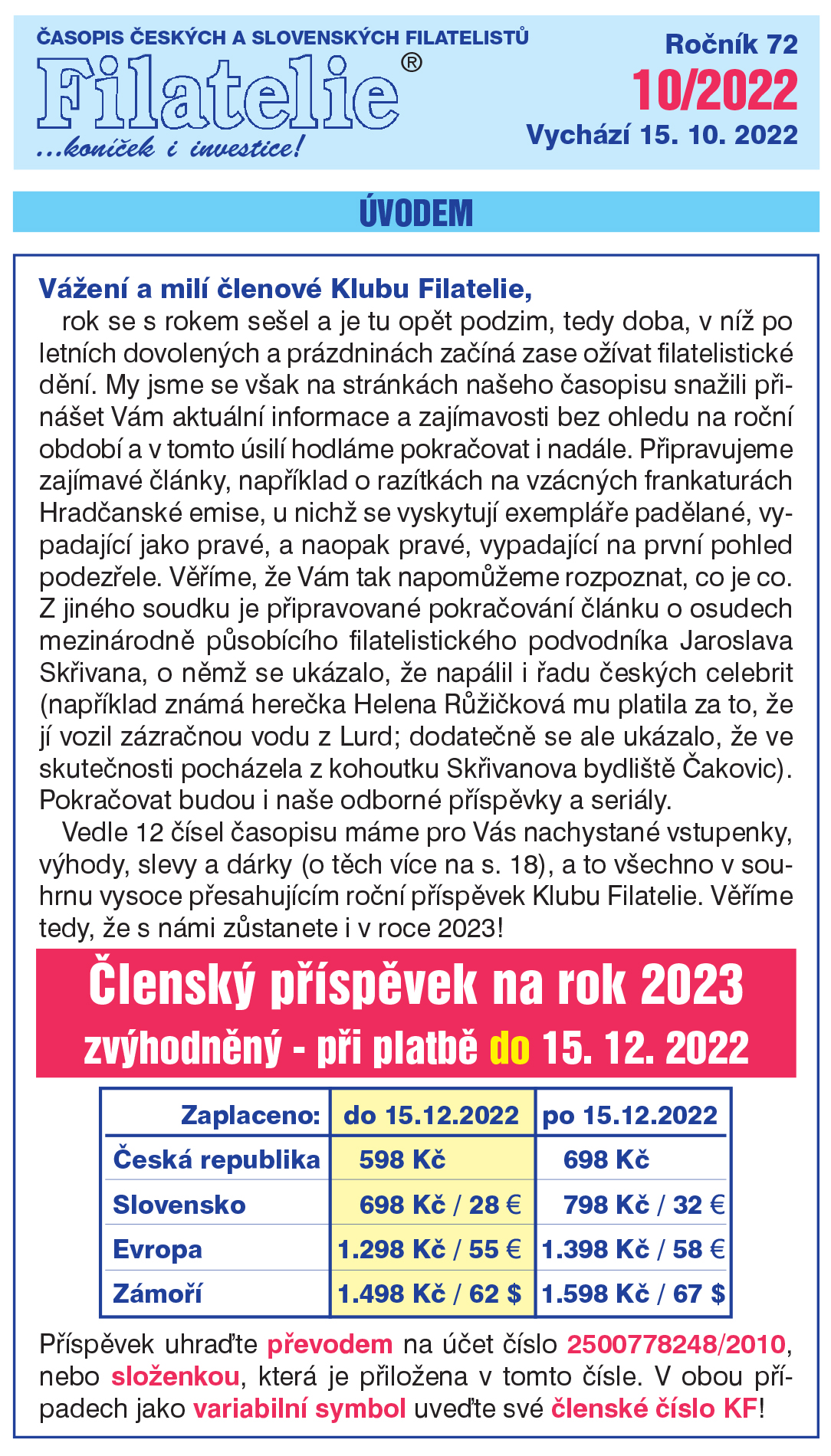 Obsah časopisu
